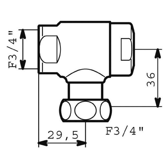 Robinet d'arrêt équerre pour Tempoflux FF3/4''