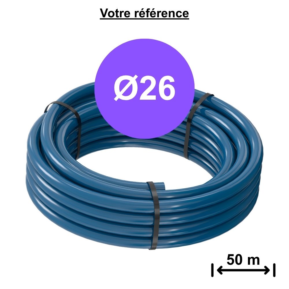 Tube multicouche isolé bleu MultiSkin 4 Ø26 - longueur 50 m - Comap