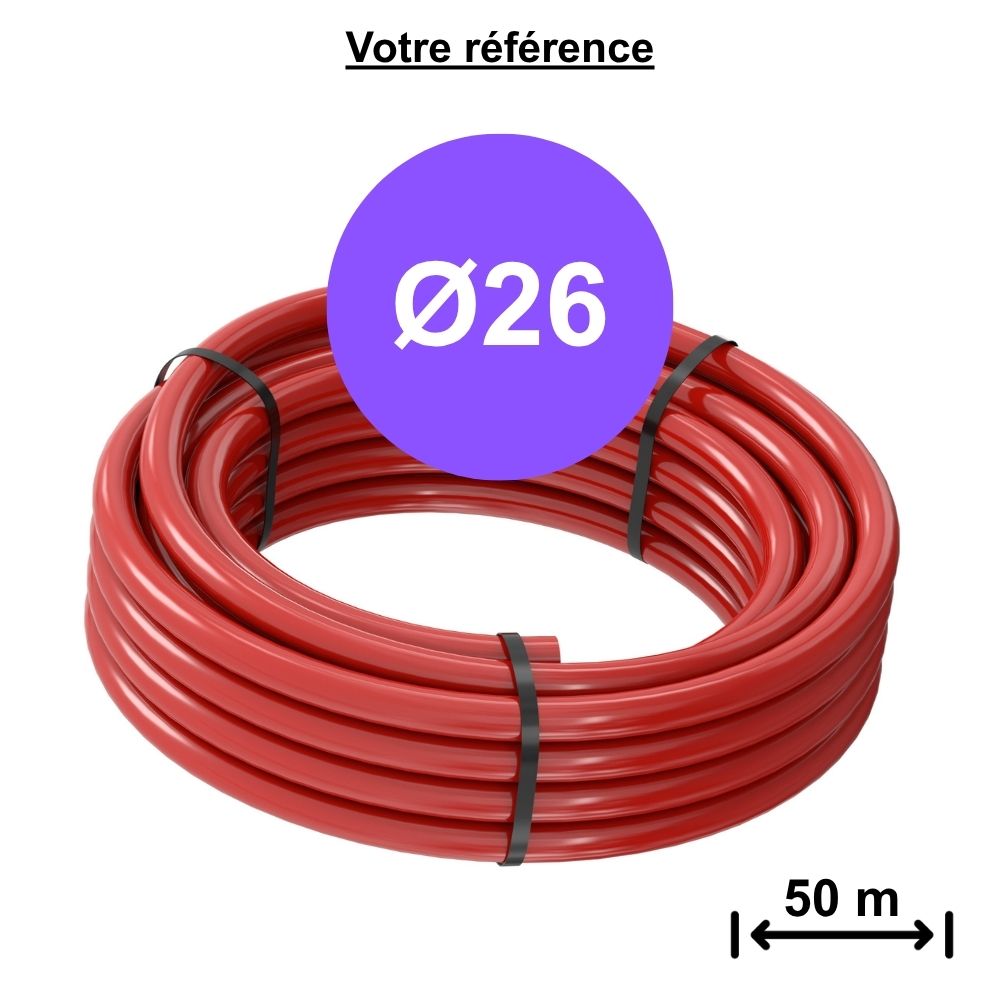 Tube multicouche isolé rouge MultiSkin 4 Ø26 - longueur 50 m - Comap