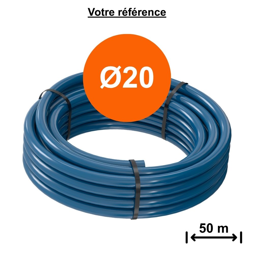 Tube multicouche isolé bleu MultiSkin 4 Ø20 - longueur 50 m - Comap