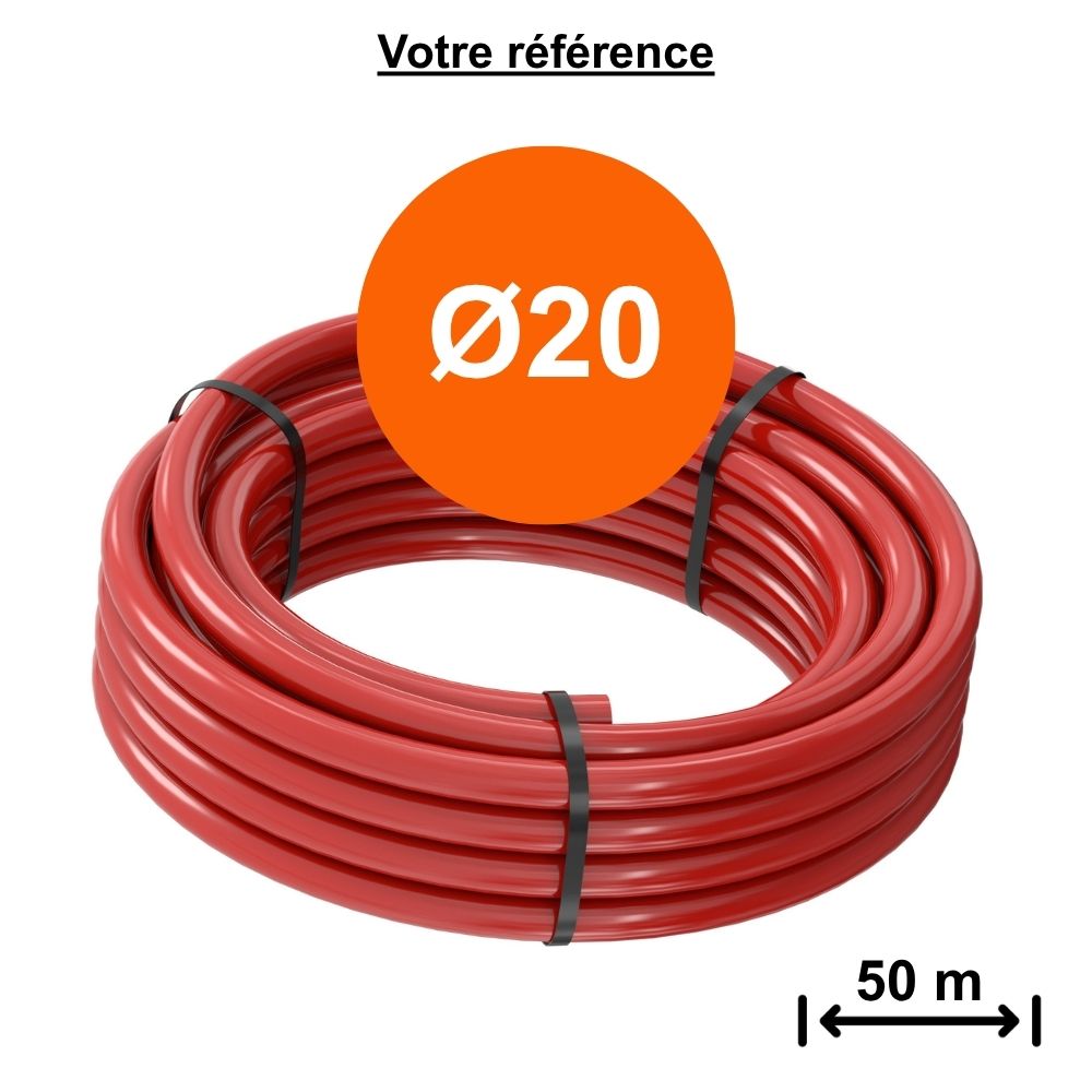 Tube multicouche isolé rouge MultiSkin 4 Ø20 - longueur 50 m - Comap