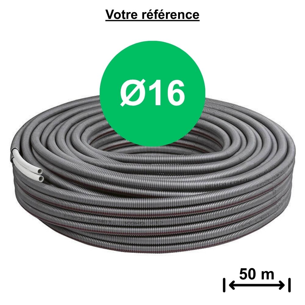 Tube multicouche gainé duo (rouge et bleu) MultiSkin 4 Ø16 - longueur 50 m - Comap