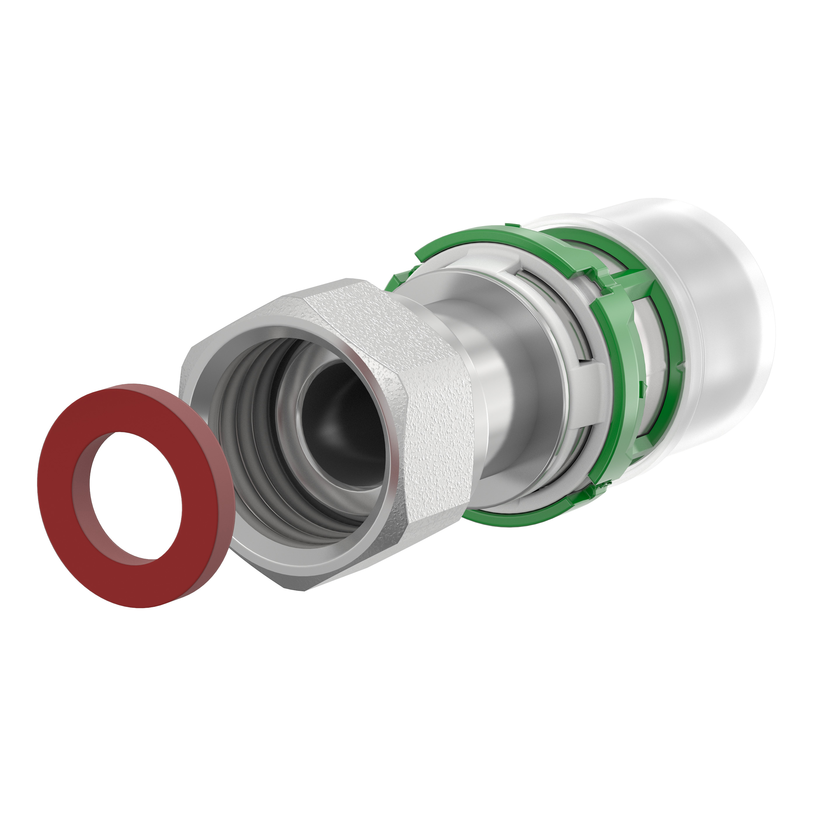 Raccord multicouche droit à sertir Ø16 - écrou tournant femelle 1/2'' (15/21) - Comap