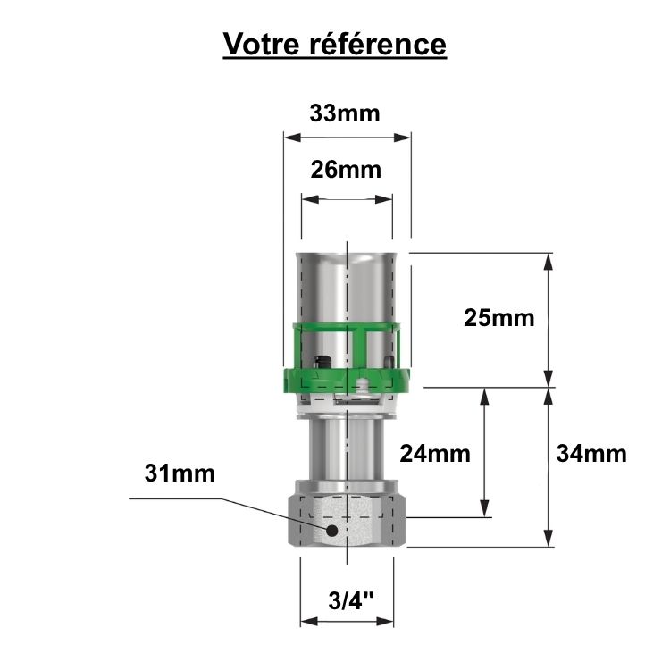 Manchon sertir(TH) Multicouche Comap Ø26-Ø32.