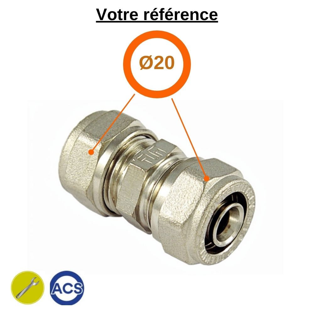 Manchon égal multicouche à compression Ø20 - Tiemme