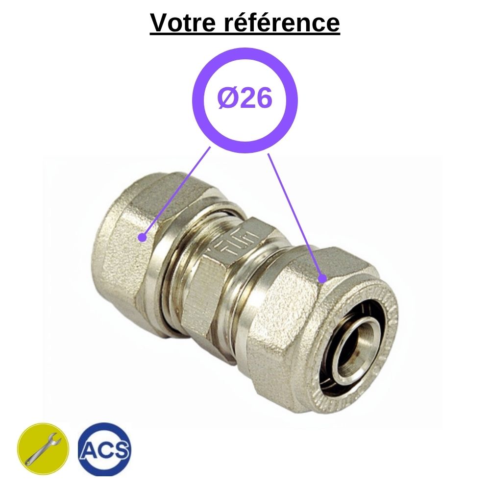 Manchon égal multicouche à compression Ø26 - Tiemme