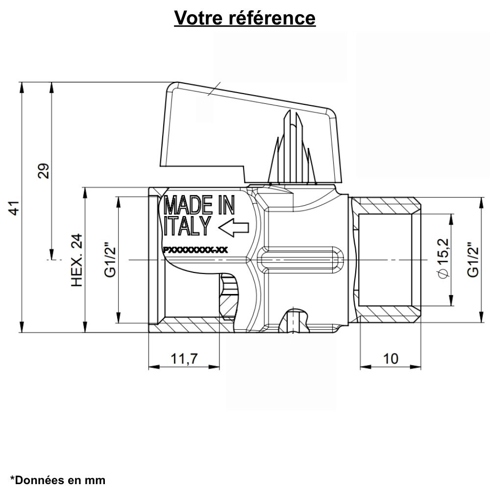 Robinet d'arrêt droit, à purge, mâle-femelle 1/4'' (8/13) - Eurotermo
