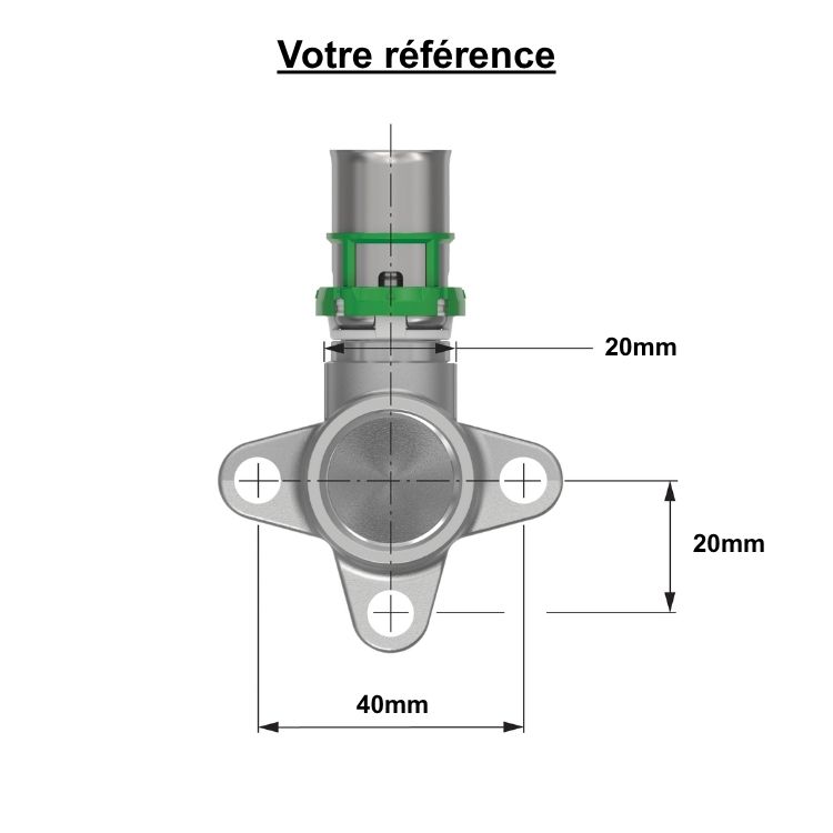 Coude applique multicouche à sertir Ø20 - femelle 1/2'' (15/21) - Comap