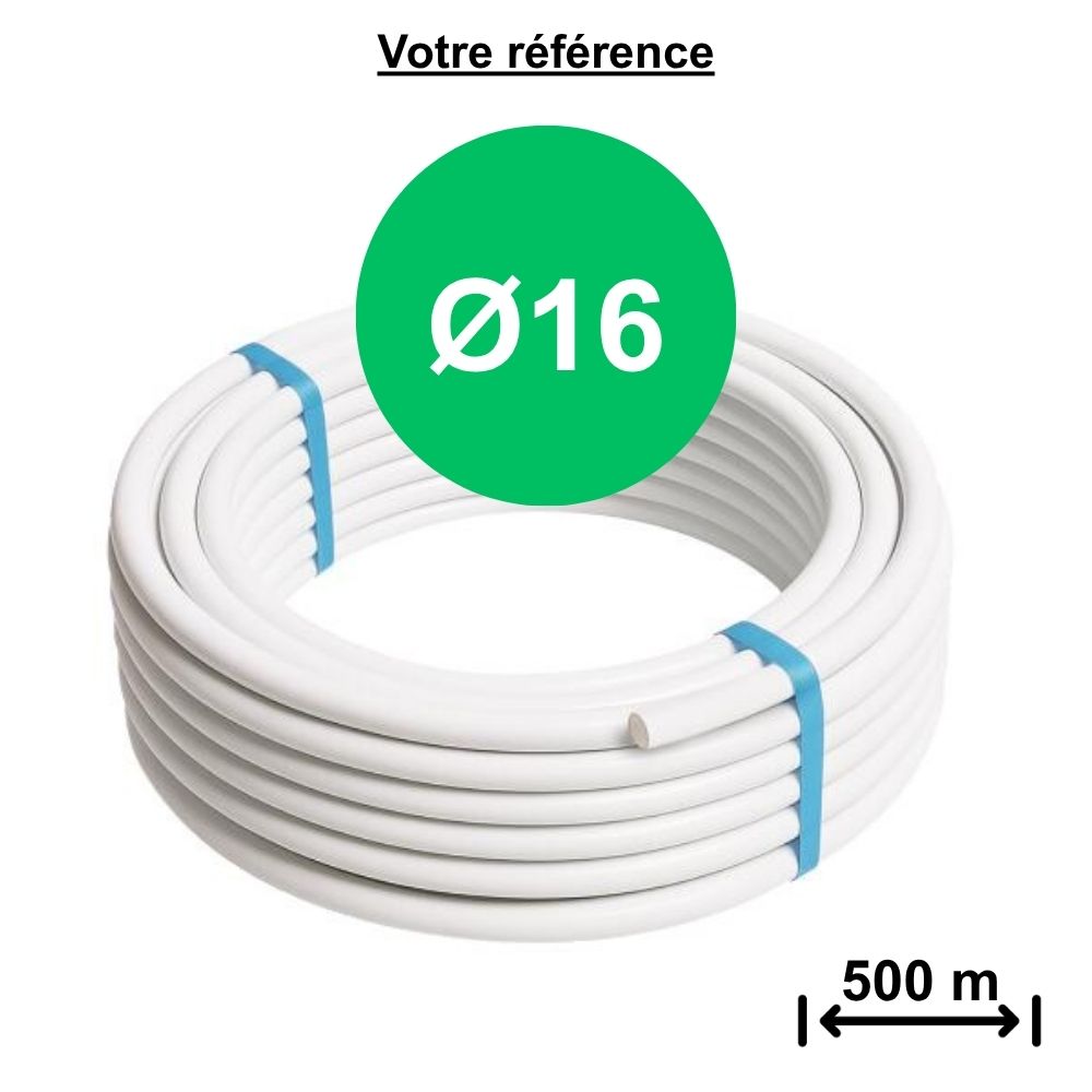 Tube multicouche nu blanc Ø16 - longueur 500 m - Somatherm