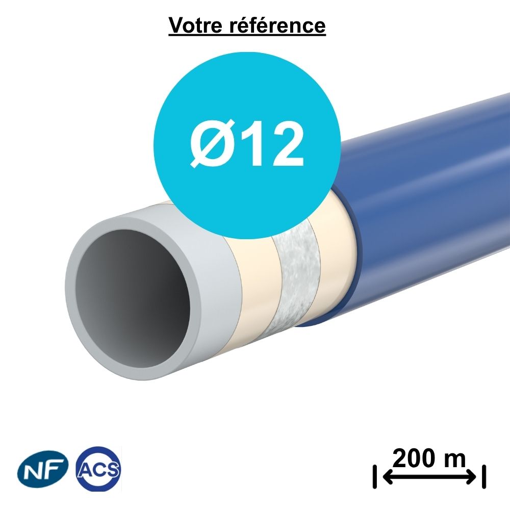 Tube PER BAO nu bleu Ø12 - longueur 200m - Comap