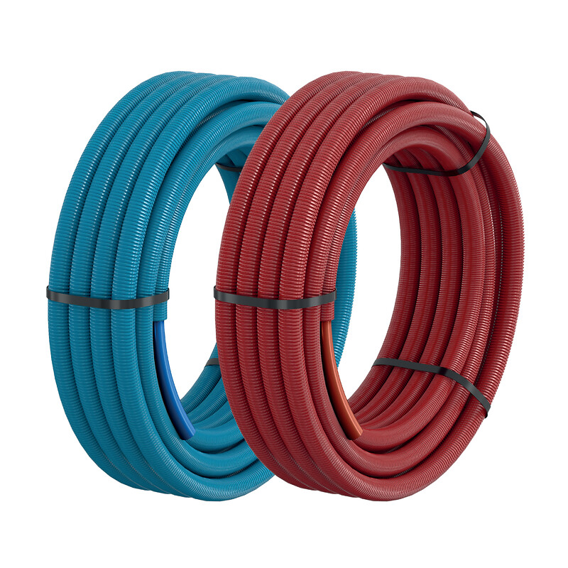 Tube PER gainé bleu Ø16 - longueur 100 m - Comap