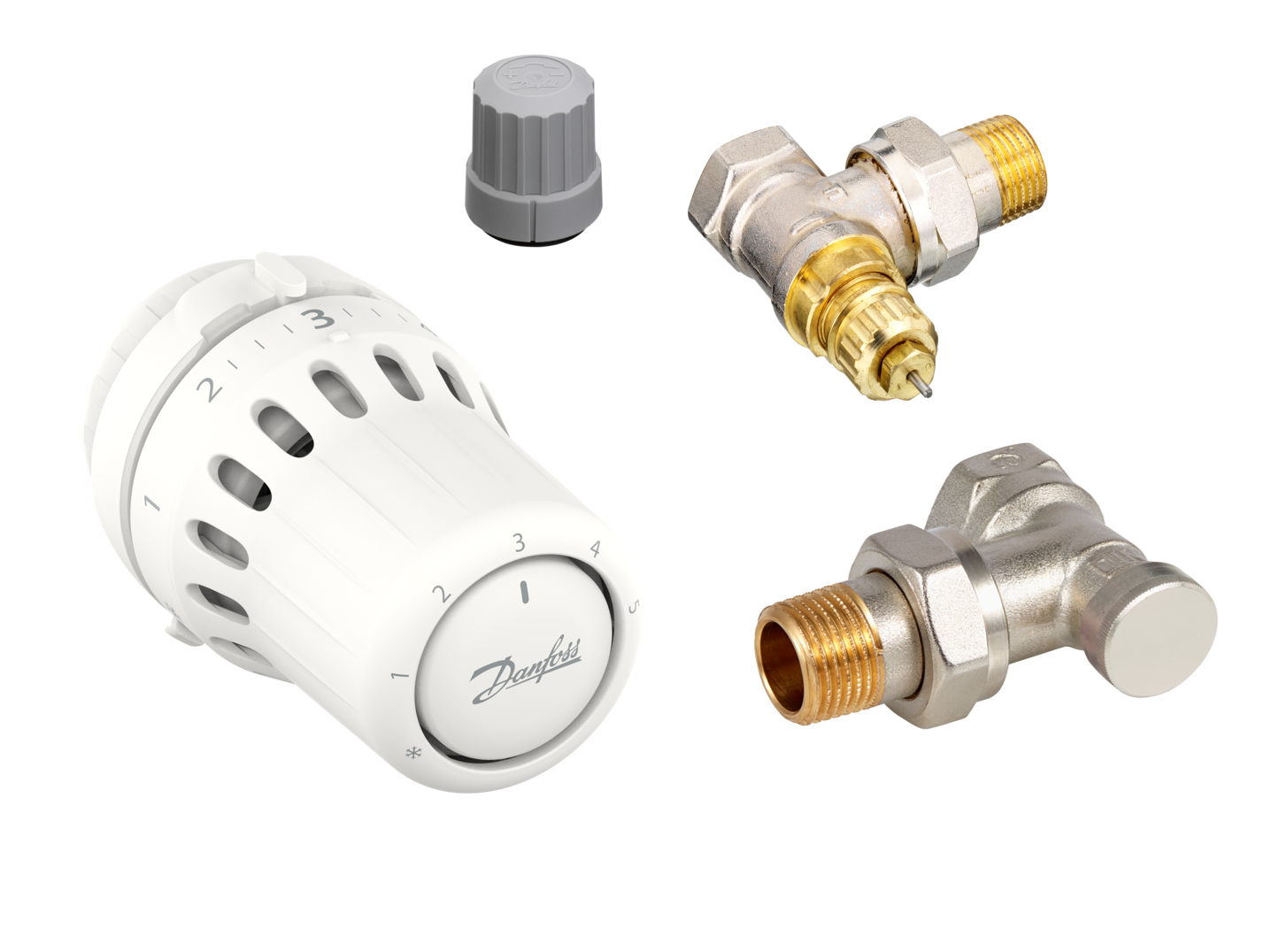 Kit complet de radiateur thermostatique liquide équerre 1/2'' (15/21) - Danfoss