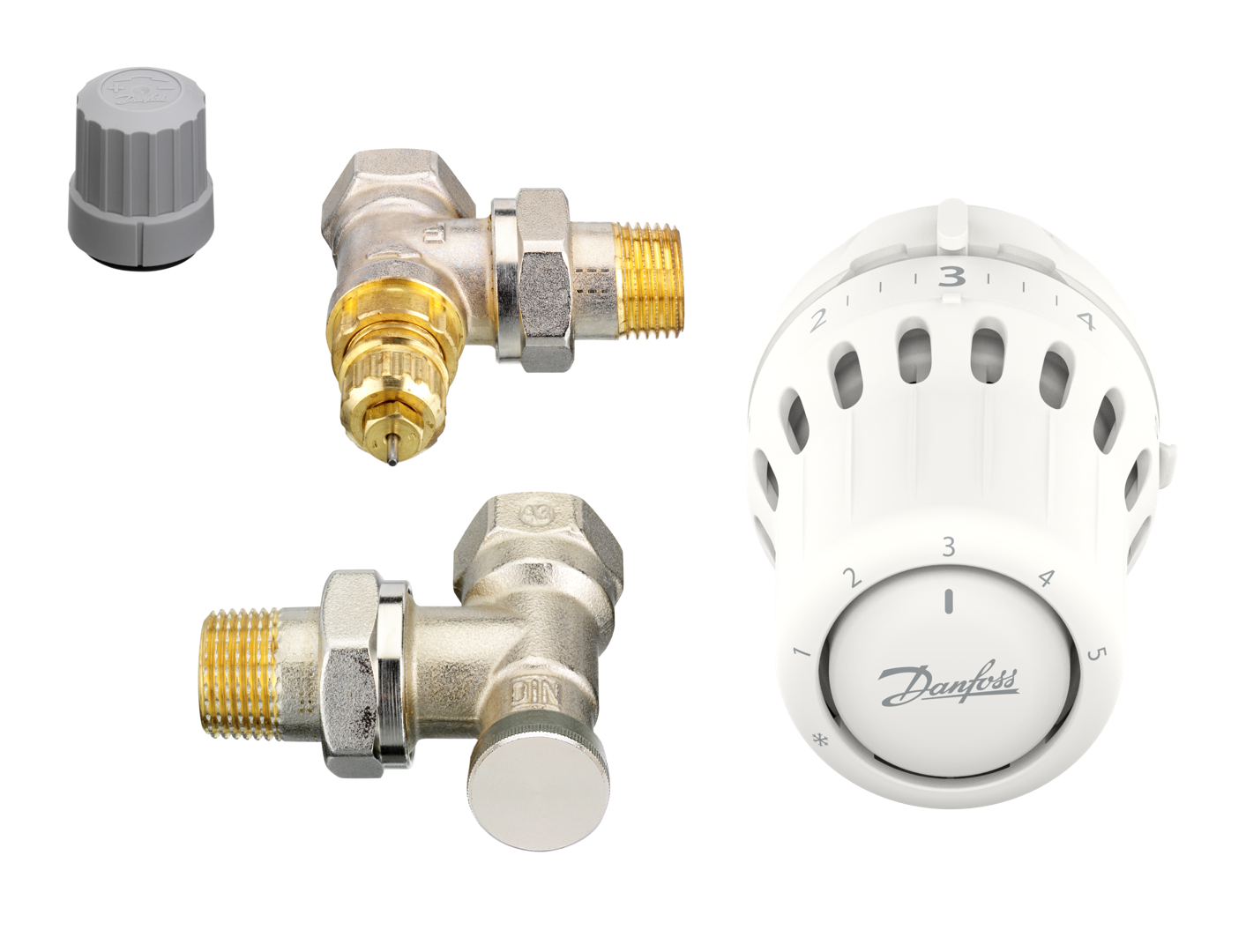 Kit complet de radiateur thermostatique liquide équerre 1/2'' (15/21) - Danfoss
