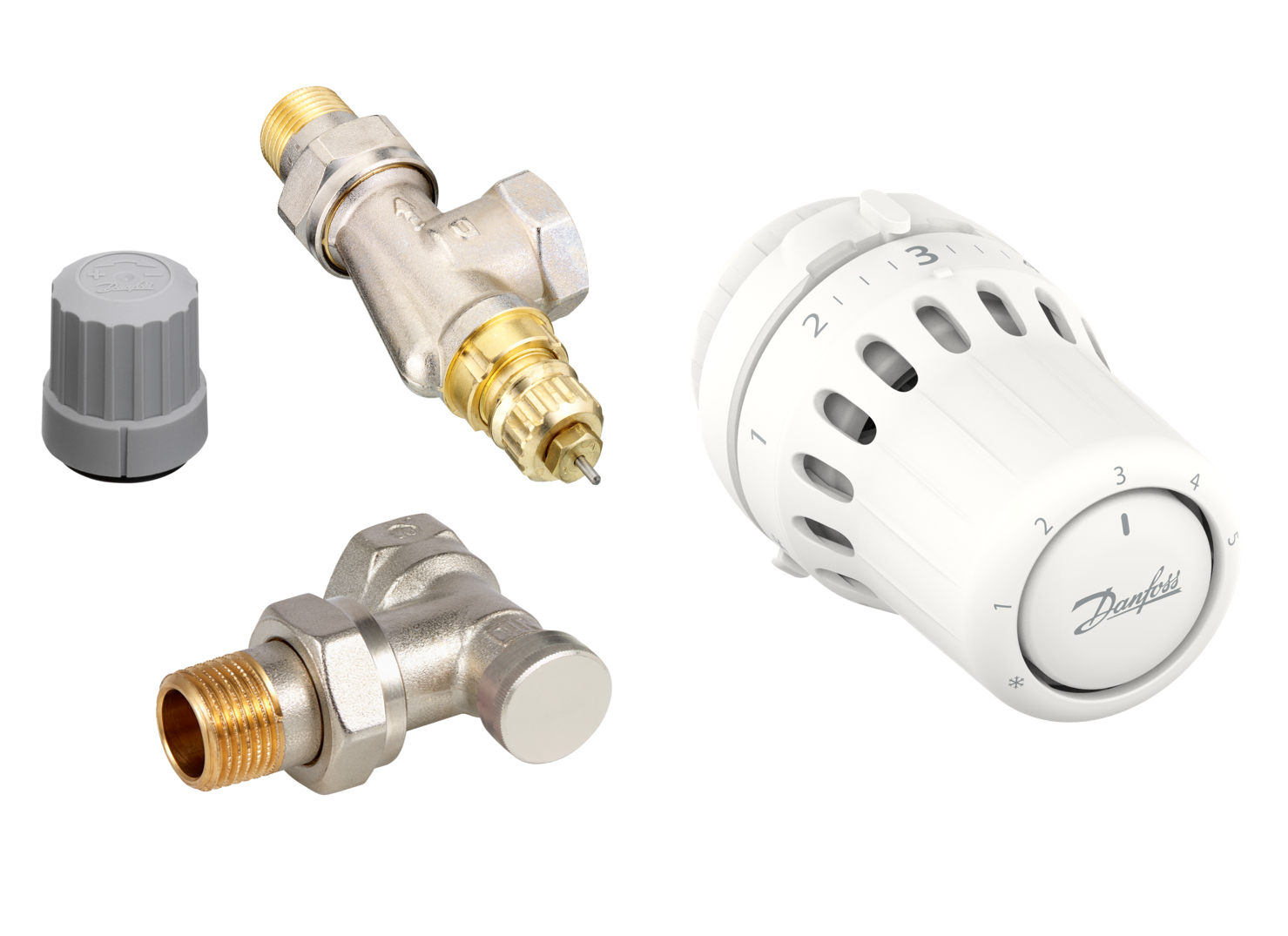 Kit complet de radiateur thermostatique liquide équerre inversée 1/2'' (15/21) - Danfoss