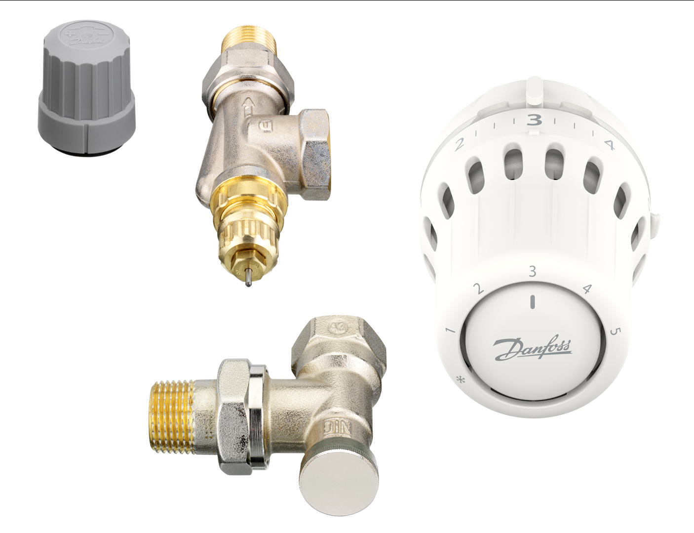 Kit complet de radiateur thermostatique liquide équerre inversée 1/2'' (15/21) - Danfoss