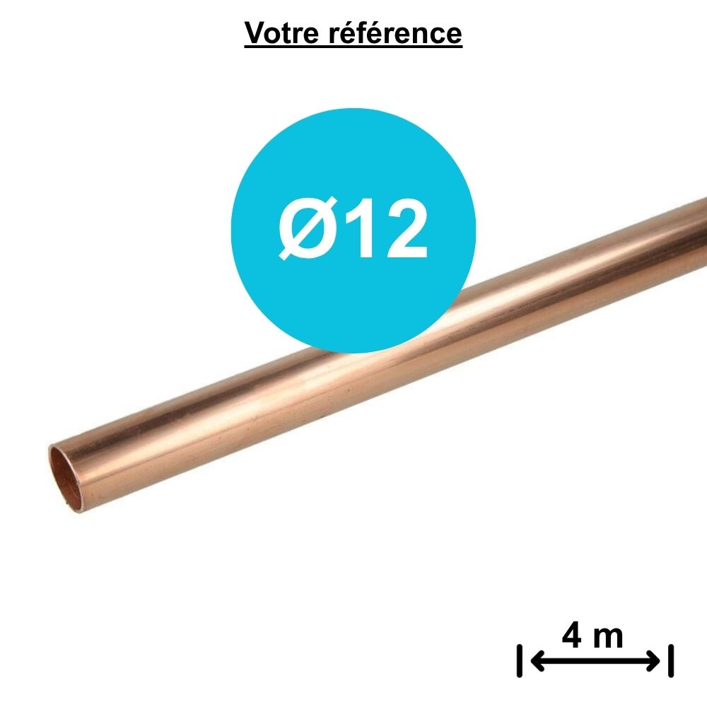 Lot de 10 tubes cuivre en barres Ø12 - longueur 4 m - Scudo, KME