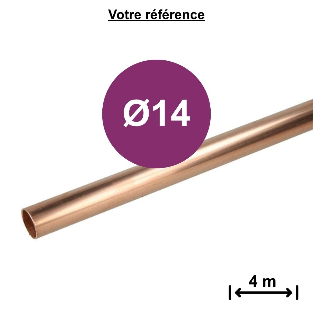 Lot de 10 tubes cuivre en barres Ø14 - longueur 4 m - Scudo, KME