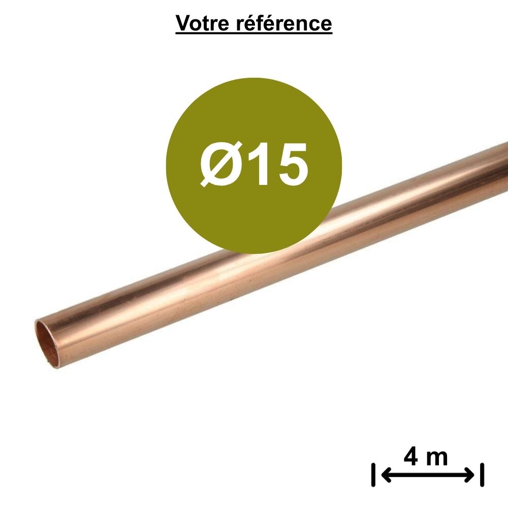 Lot de 5 tubes cuivre en barres Ø15 - longueur 4 m - Scudo, KME