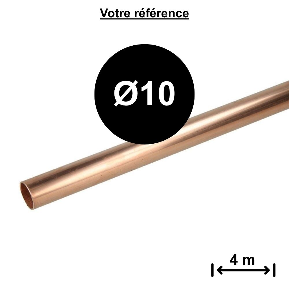 Lot de 10 tubes cuivre en barres Ø10 - longueur 4 m - Scudo, KME