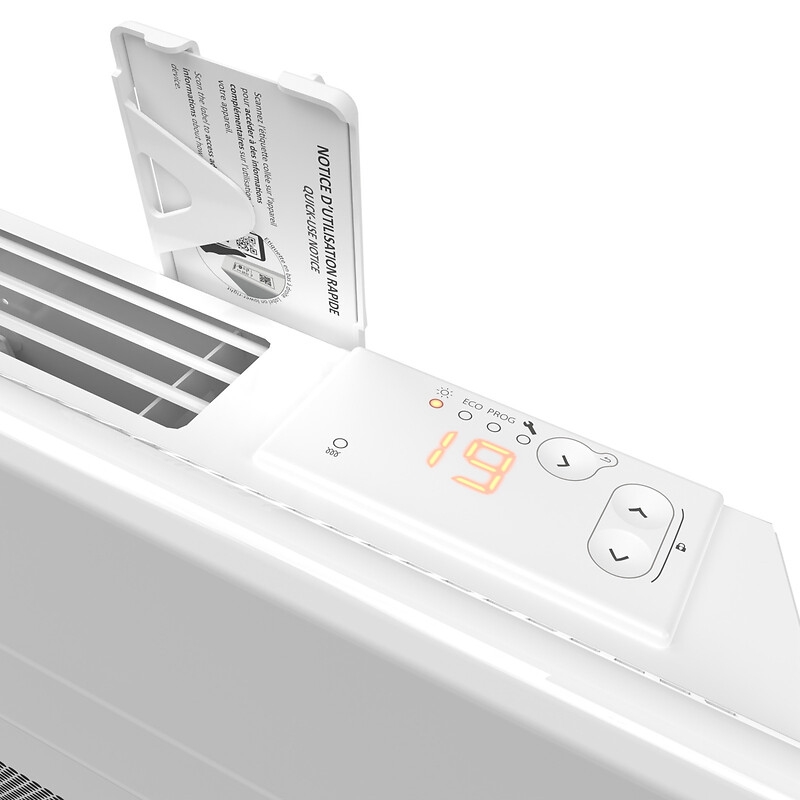 Panneau rayonnant horizontal 1250W, blanc - Solius Néo, Atlantic