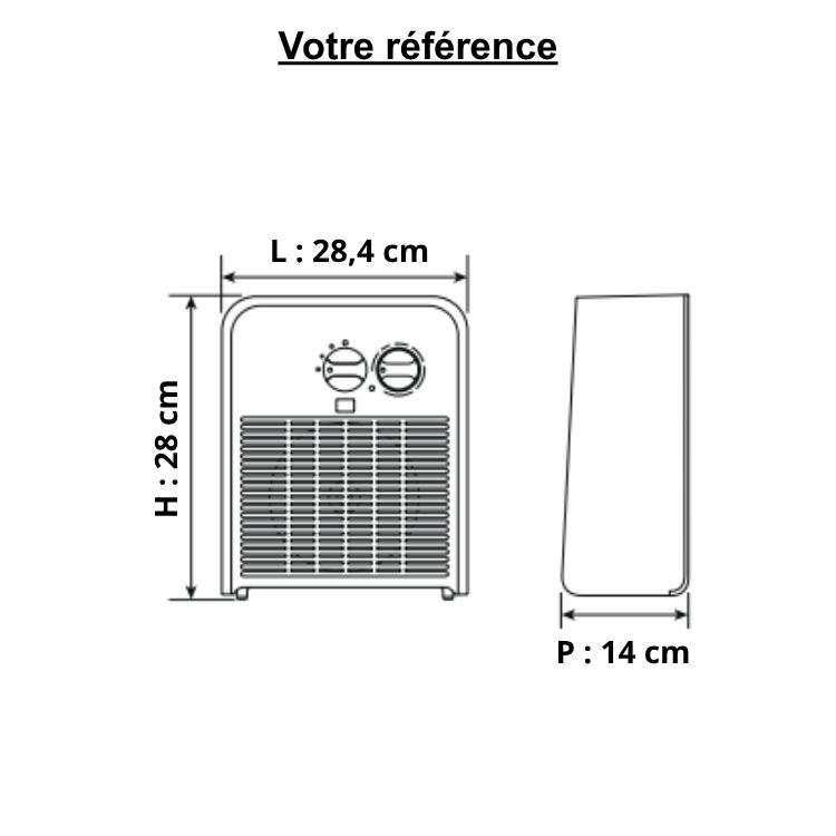 Radiateur électrique soufflant 1000/2000W, blanc - Scaldatutto, Vortice