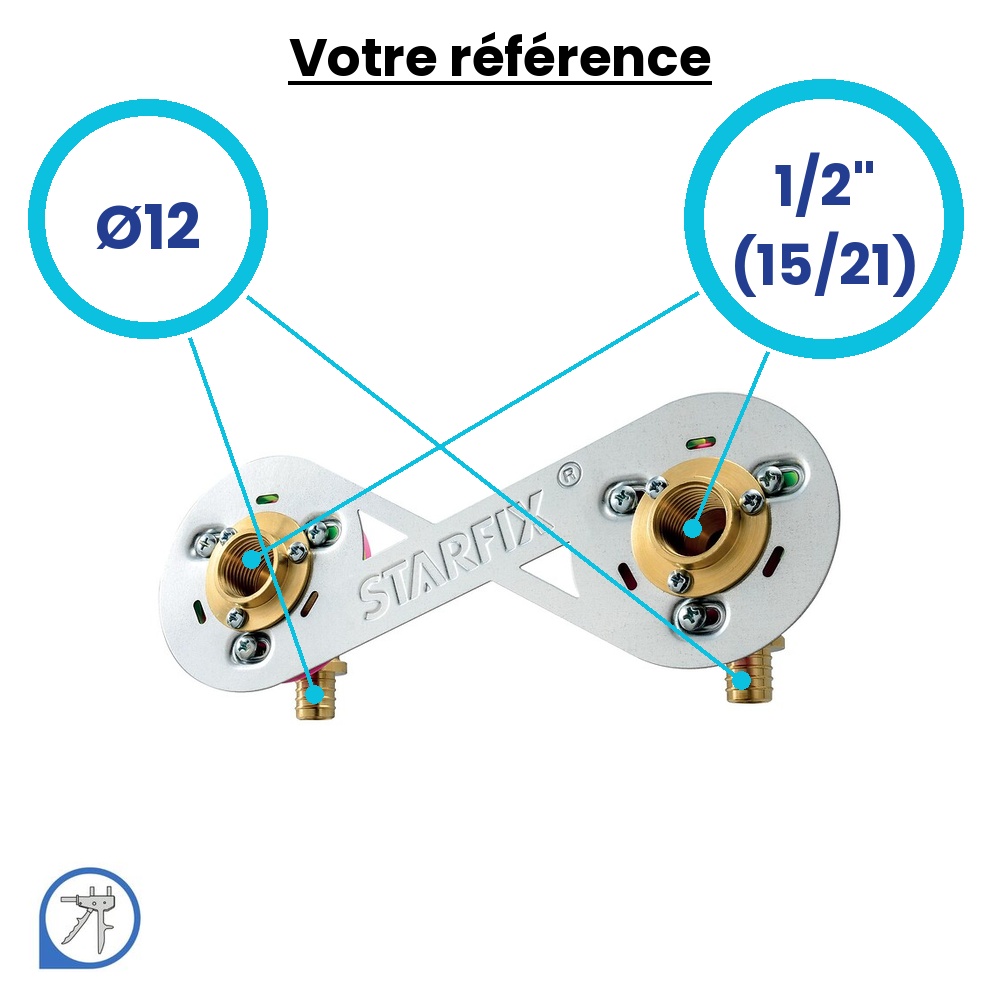 Sortie de cloison double Starfix PER à glissement Ø12 - femelle 1/2'' (15/21) - Anquier