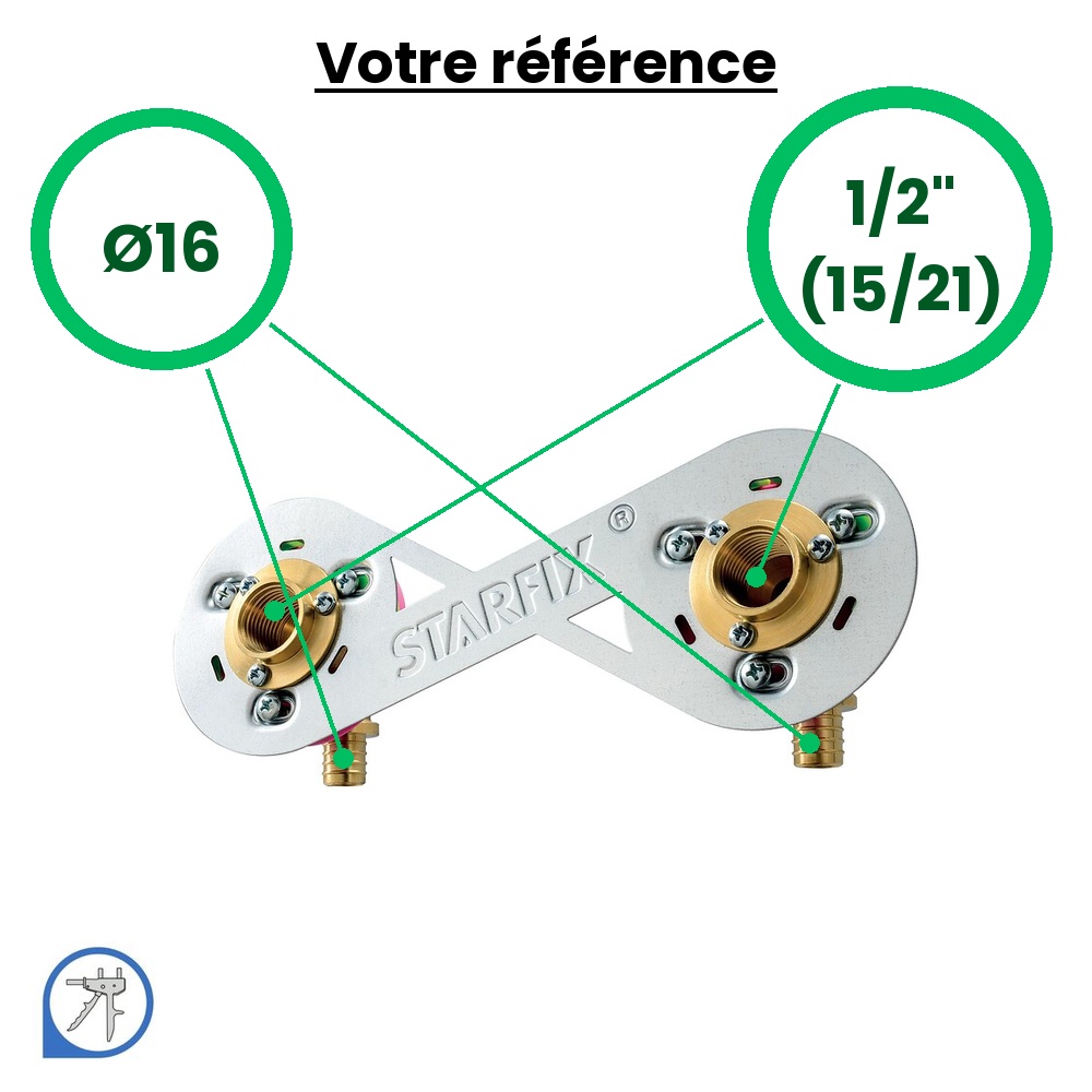Sortie de cloison double Starfix PER à glissement Ø16 - femelle 1/2'' (15/21) - Anquier