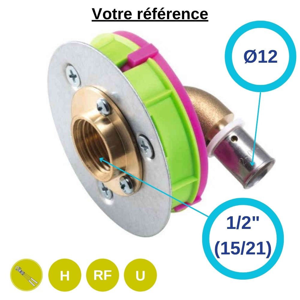 Sortie de cloison simple Starfix PER à sertir Ø12 - femelle 1/2'' (15/21) - Anquier