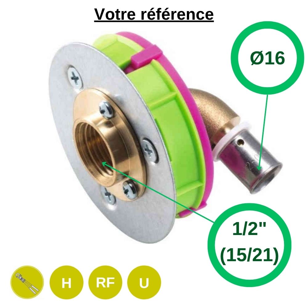 Sortie de cloison simple Starfix PER à sertir Ø16 - femelle 1/2'' (15/21) - Anquier