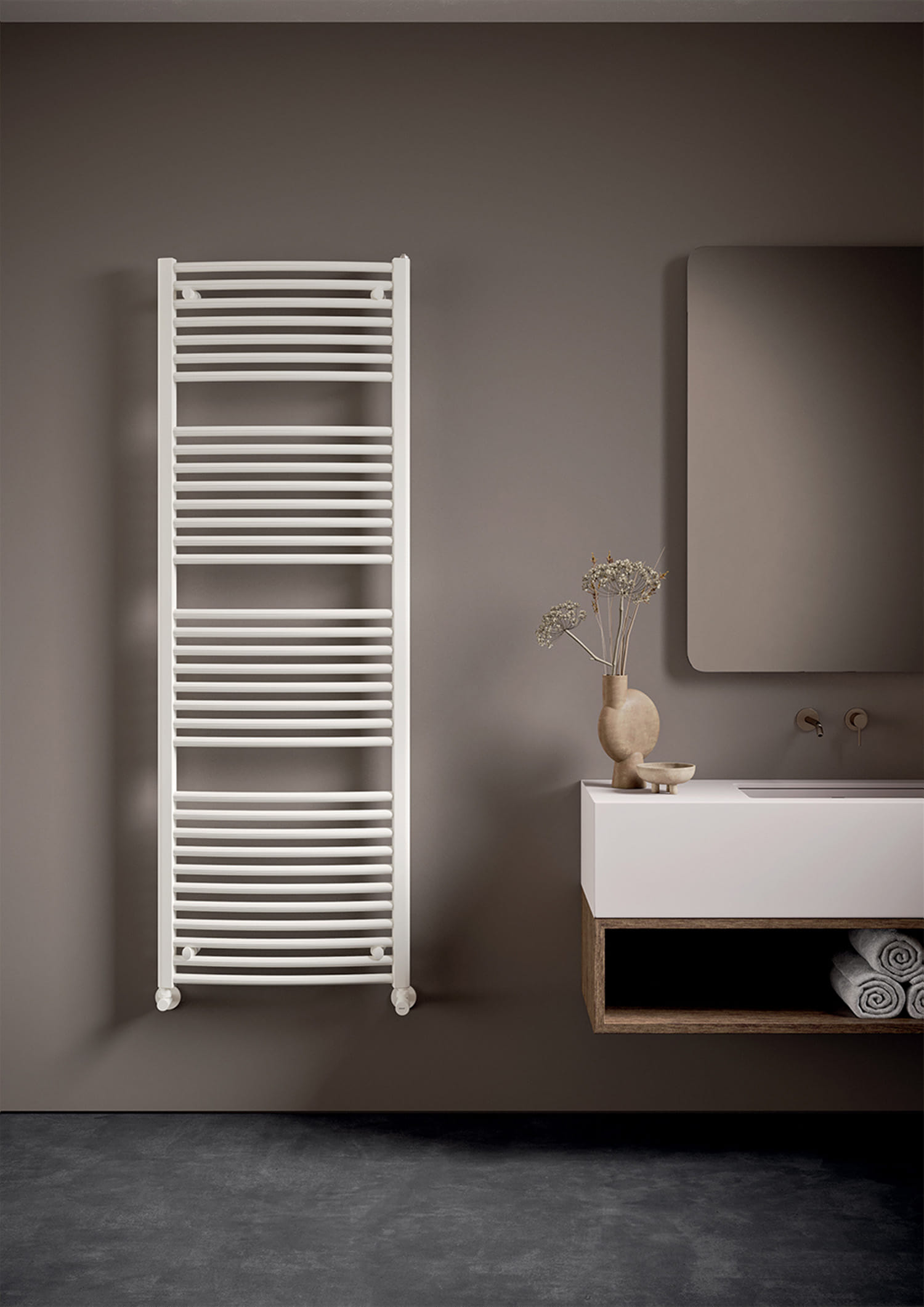 Sèche-serviettes à eau chaude 952W, H:172 x l:59,5 cm, blanc - Venus, Irsap