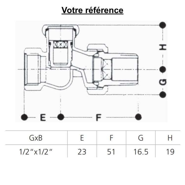 Té de réglage pour radiateur 1/2'' (15/21) - R17TG, Giacomini