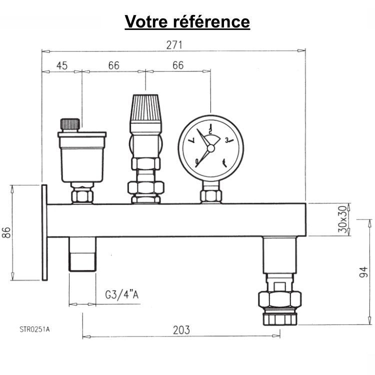 Console support toute équipée pour vase d'expansion de 5 à 24 litres - Watts