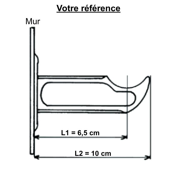 Support à visser pour radiateur en fonte, longueur : 10 cm