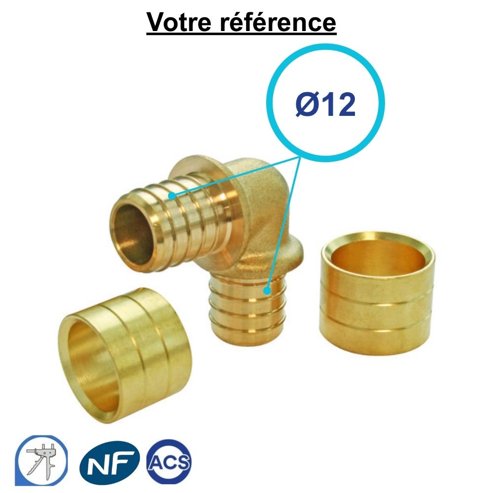 Coude égal PER à glissement Ø12 - Somatherm