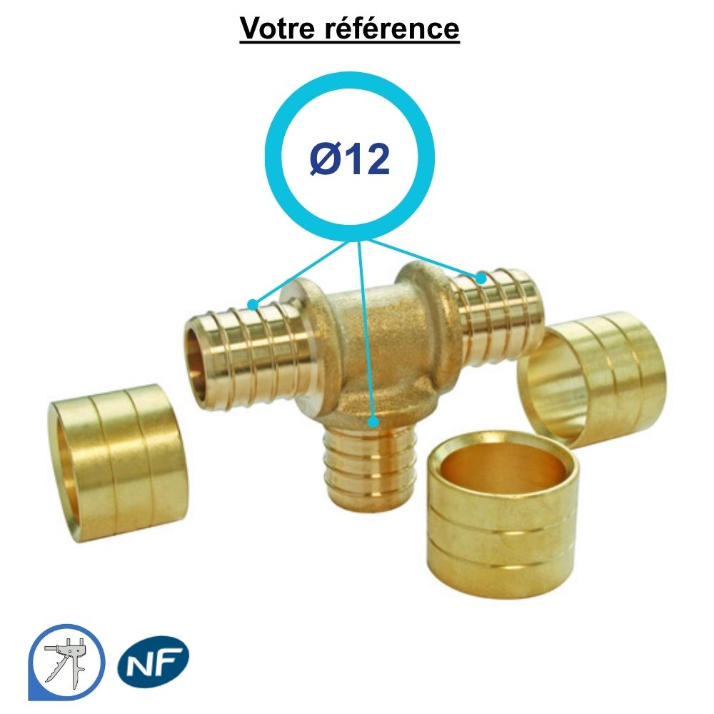 Té égal PER à glissement Ø12 - Somatherm