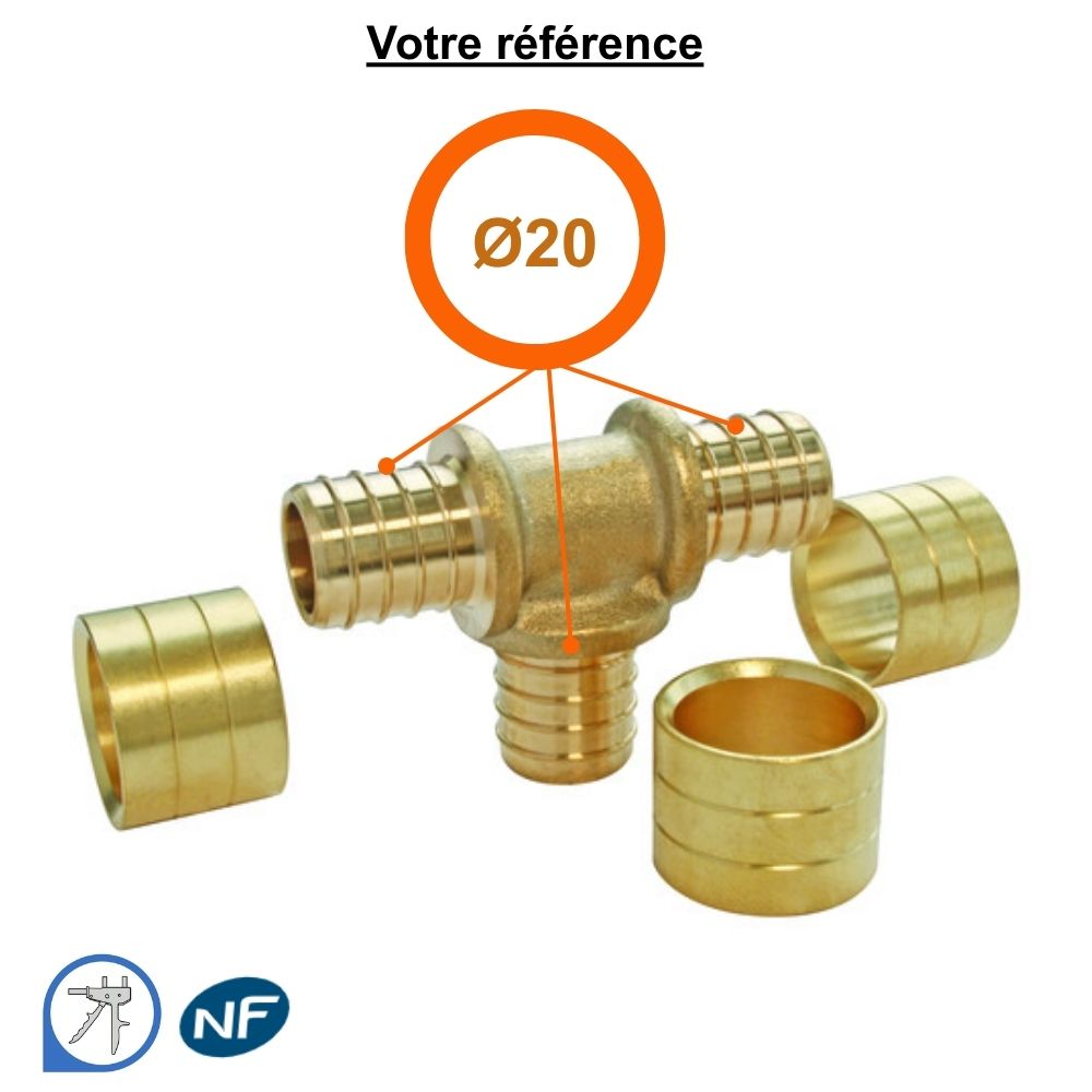 Té égal PER à glissement Ø20 - Somatherm