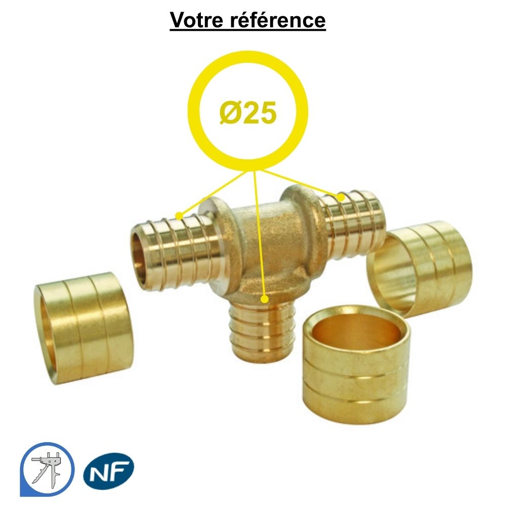 Té égal PER à glissement Ø25 - Somatherm