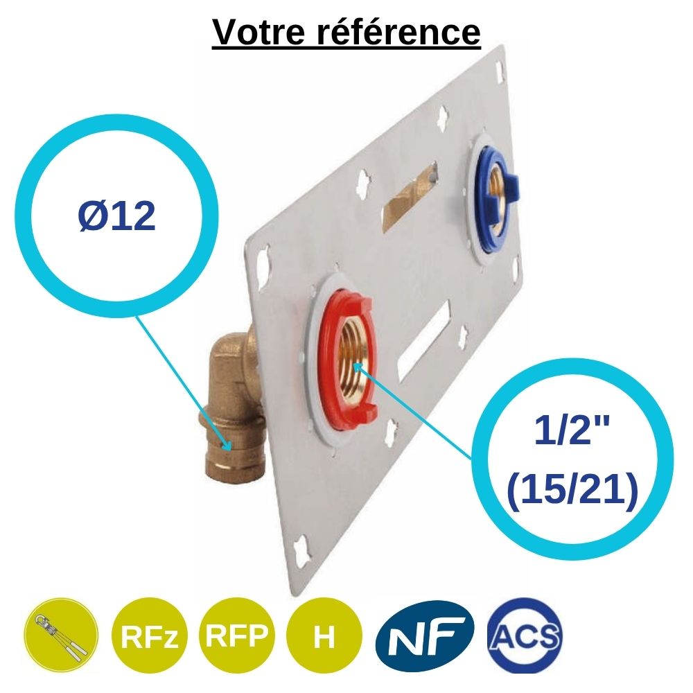 Sortie de cloison double SERTIfix PER à sertir Ø12 - femelle 1/2'' (15/21)