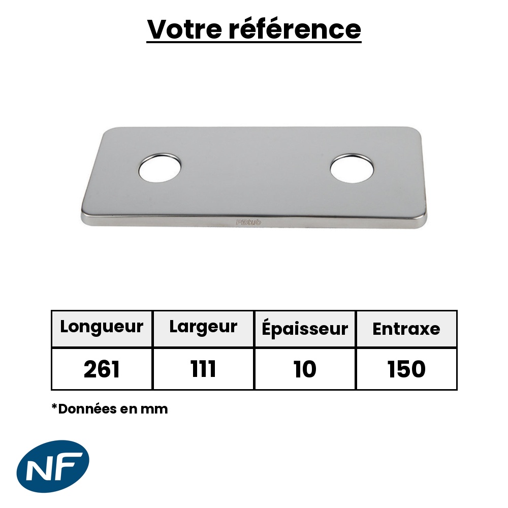 Plaque de finiton pour sortie de cloison double SERTIfix entraxe 150 mm