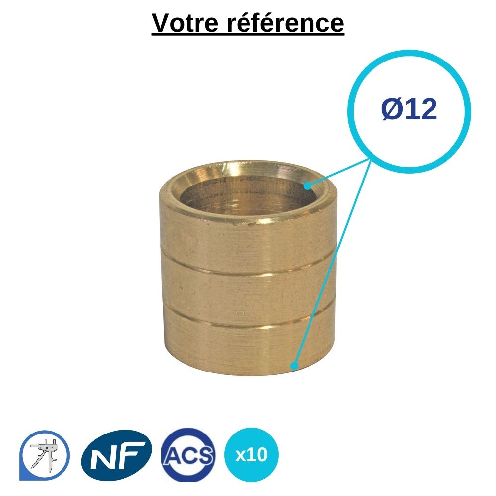 Lot de 10 bagues de rechange pour raccord PER à glissement Ø12 - Somatherm