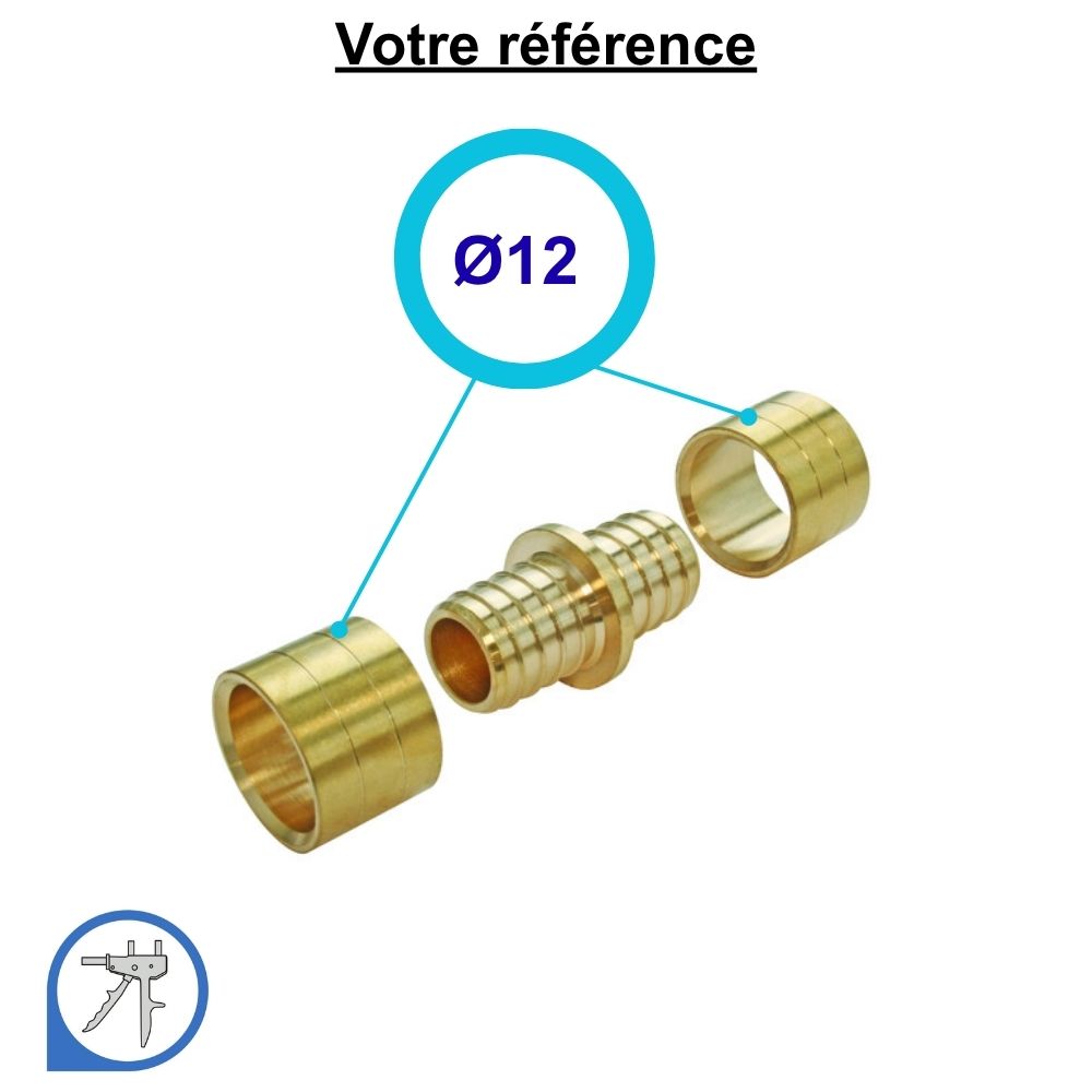 Lot de 10 raccords union PER à glissement - droit égal Ø12 - Somatherm