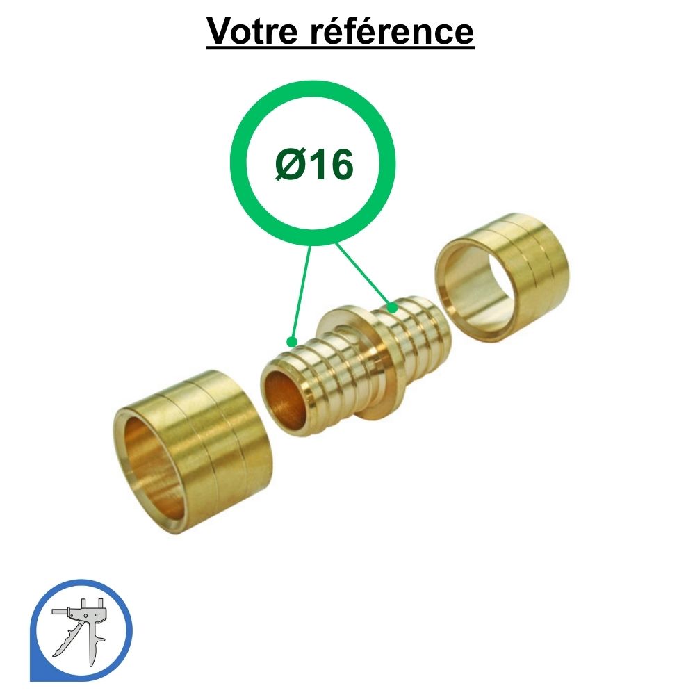 Lot de 10 raccords union PER à glissement - droit égal Ø16 - Somatherm