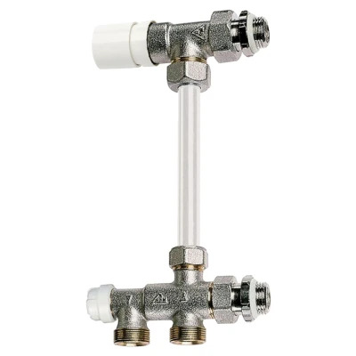 Kit de raccordement thermostatisable pour radiateur - Robinet équerre inversé système monotube 1/2'' (15/21) - RBM