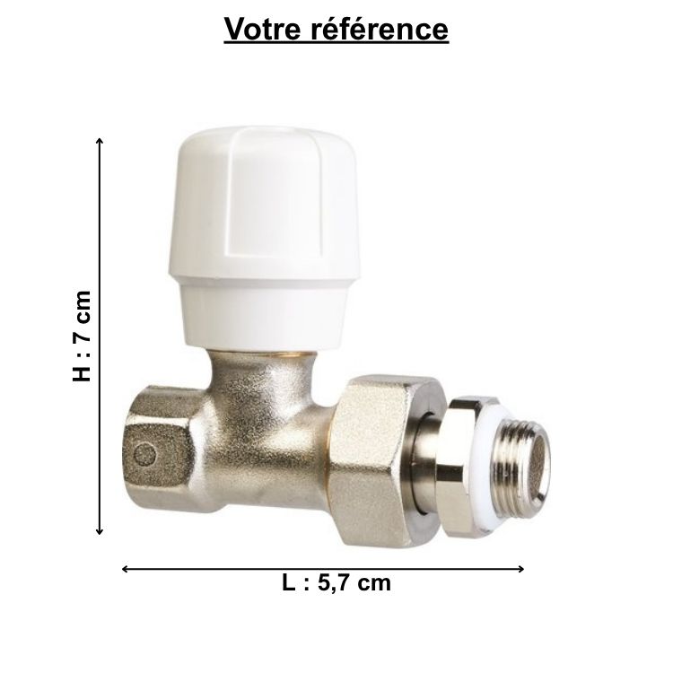 Robinet manuel pour radiateur eau chaude, droit 3/8'' (12/17)