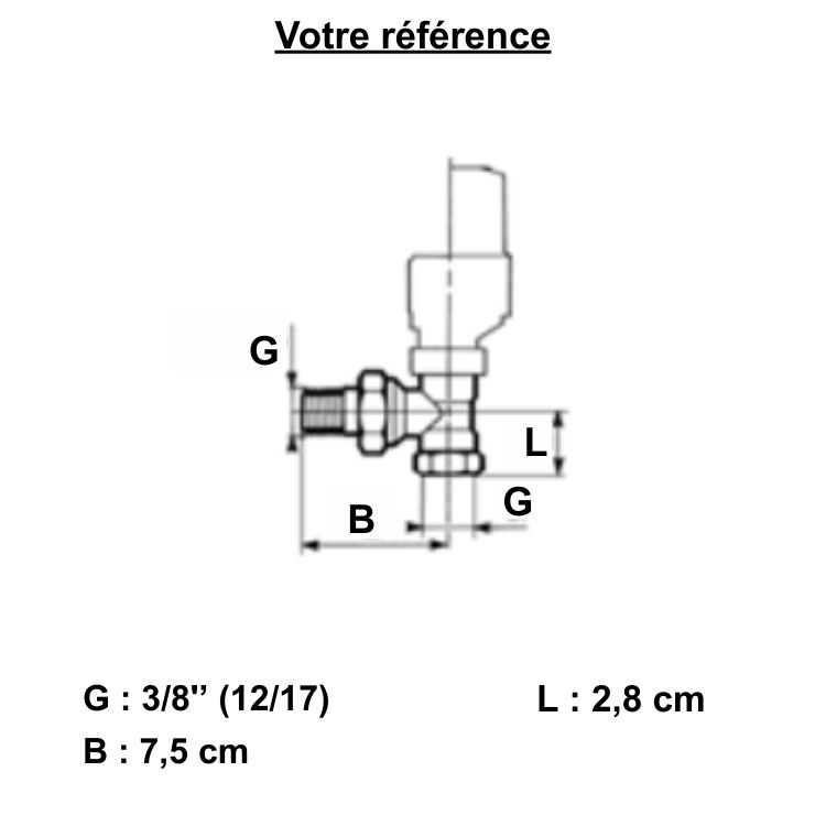 Robinet thermostatique pour radiateur eau chaude, droit femelle 3/8'' (12/17) - Senso EuroSar, Comap