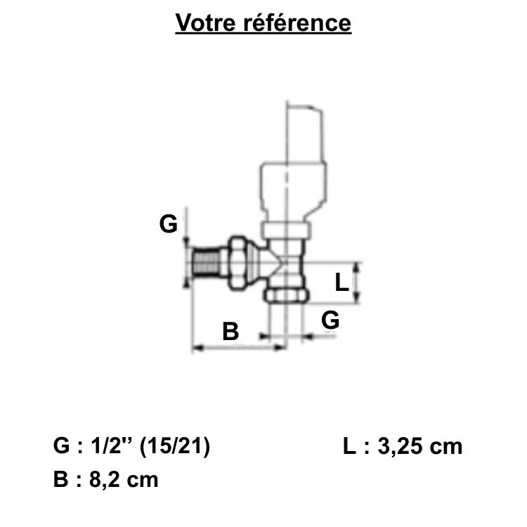 Robinet thermostatique pour radiateur eau chaude, droit femelle 1/2'' (15/21) - Senso EuroSar, Comap
