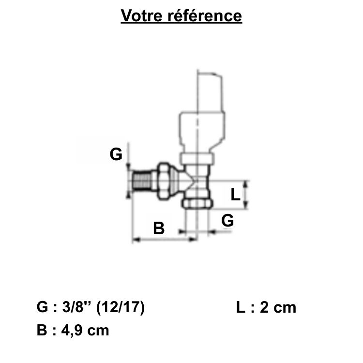 Robinet thermostatique pour radiateur eau chaude, équerre femelle 3/8'' (12/17) - Senso EuroSar, Comap