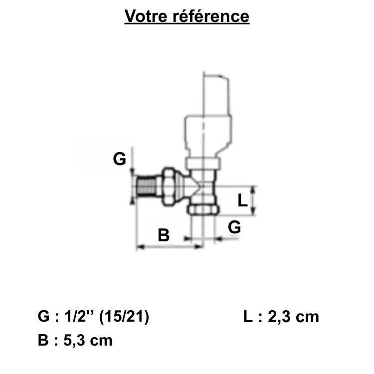 Robinet thermostatique pour radiateur eau chaude, équerre femelle 1/2'' (15/21) - Senso EuroSar, Comap