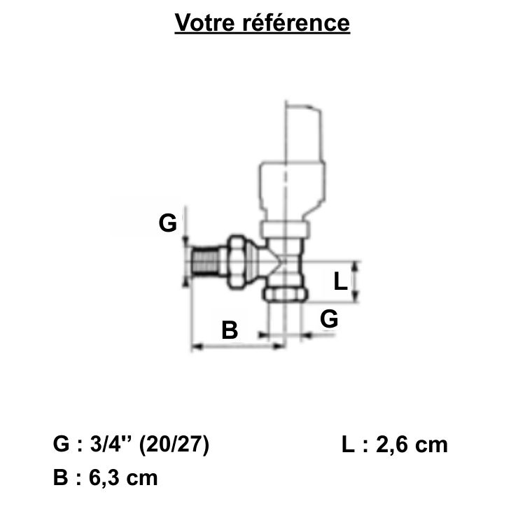 Robinet thermostatique pour radiateur eau chaude, équerre femelle 3/4'' (20/27) - Senso EuroSar, Comap