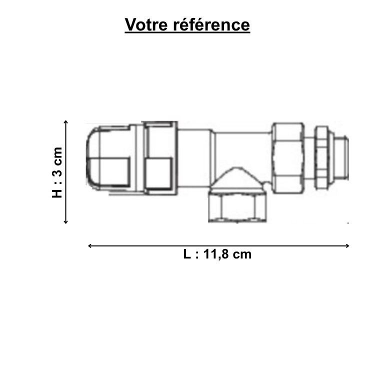 Corps thermostatique équerre inversé 3/8'' (12/17)